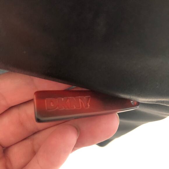 DKNY Leather Slim Backpack Black Tortoise EUC  90s Vintage main image 13
